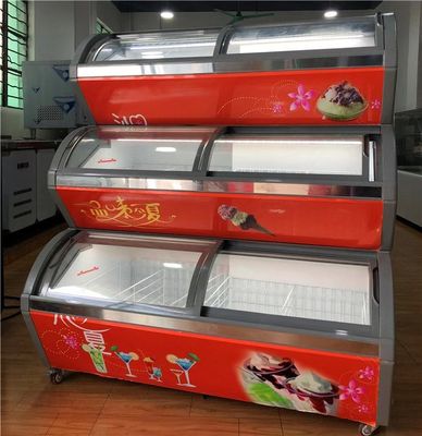 3 Layers Horizontal Popsicle Ice Cream Display Freezer